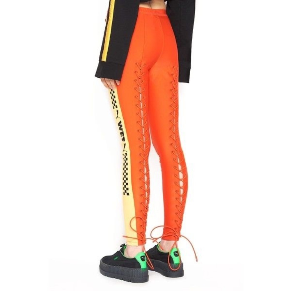 FENTY BY PUMA LACE UP LEGGINGS -CHERRY RED SIZE L (BRAND NEW) - Picture 2 of 4
